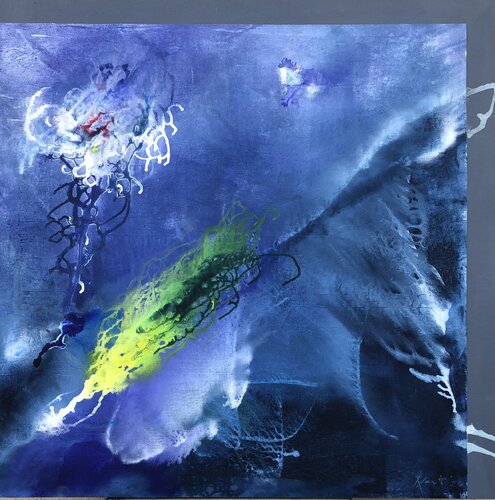 The depths of blue 1 di Arnhild Kart, Pittura in vendita su Singulart