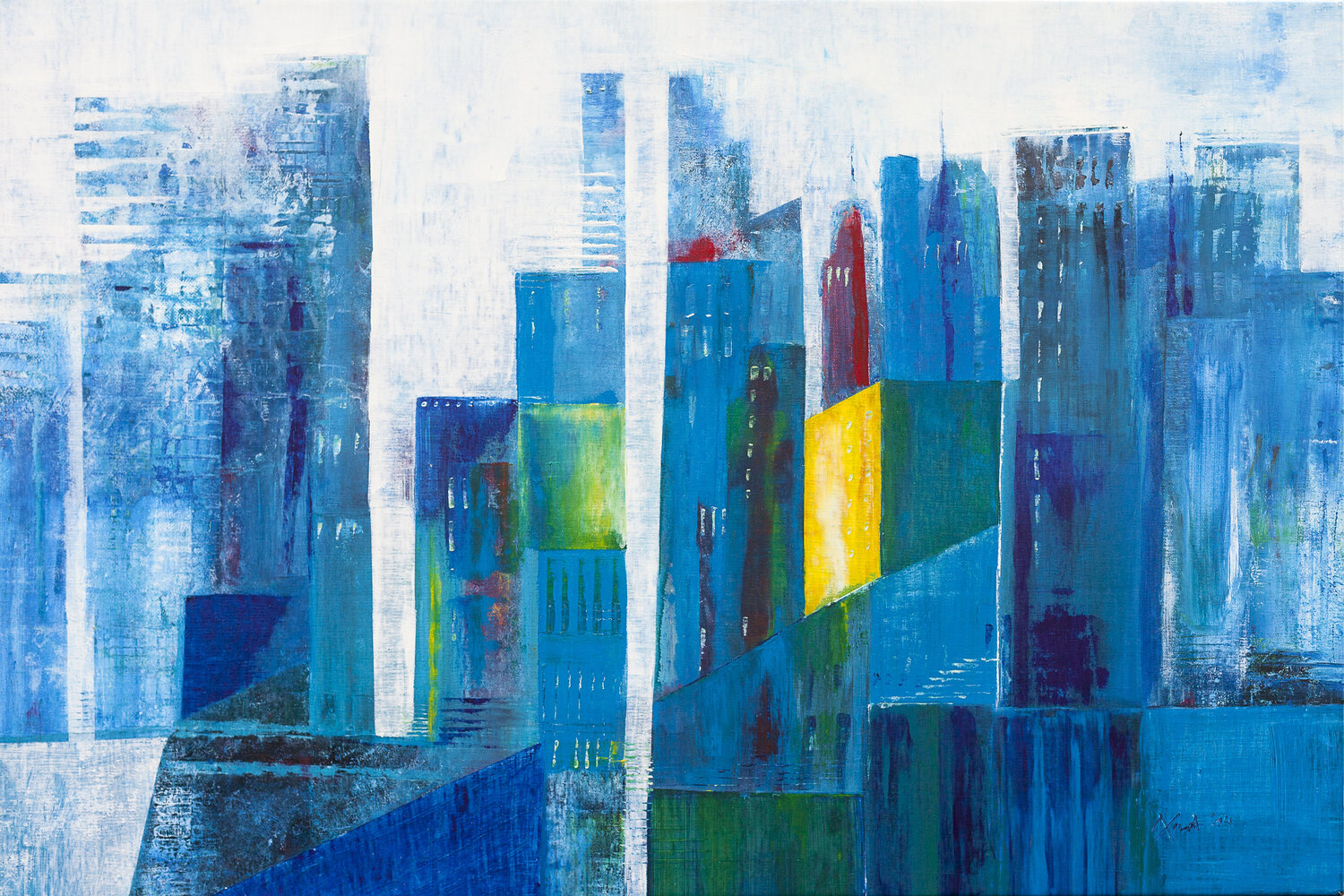 Blue City Arnhild Kart Origineel schilderij te koop