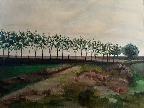 Field Along the Ohio River van Cricket, Schilderij te koop op Singulart