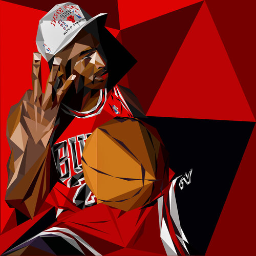 Michael Jordan "3peat" von Andrew Thompson, Druck kaufen auf Singulart