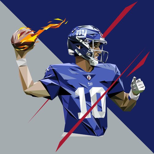 Eli Manning New York Giants von Andrew Thompson, Druck kaufen auf Singulart