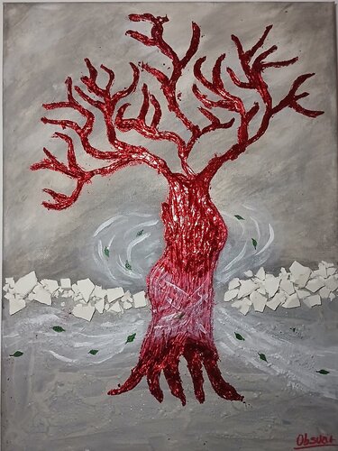 Wind of change de Maria Vincenza (Obscuria) Vecchio, Pintura a la venta en Singulart