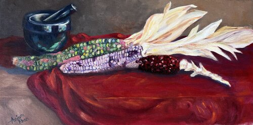 Corn Harvest par Anjum Khan, Peinture en vente sur Singulart