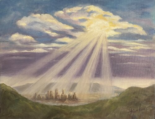 Sunrays on Downtown par Anjum Khan, Peinture en vente sur Singulart