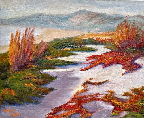 Coastal Sand Dunes par Anjum Khan, Peinture en vente sur Singulart