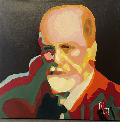 PORTRAIT OF SIGMUND FREUD van Román Manrique de Lara, Schilderij te koop op Singulart