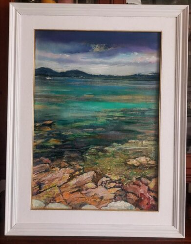 SPIAGGETTA SASSI PORTOROTONDO di INDRA KRECERE, Pittura in vendita su Singulart
