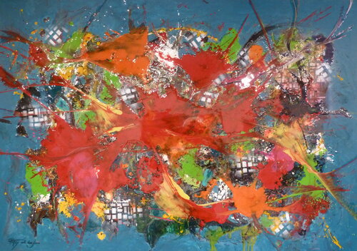 Das Fenster zum Herzen van Roswitha Fey, Schilderij te koop op Singulart