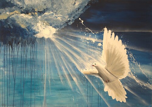 Die Taube by Roswitha Fey, Painting for Sale on Singulart