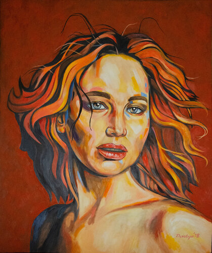 jennifer lawrence van Reza Davatgar, Schilderij te koop op Singulart
