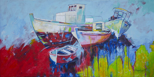 Boats de Reza Davatgar, Pintura a la venta en Singulart
