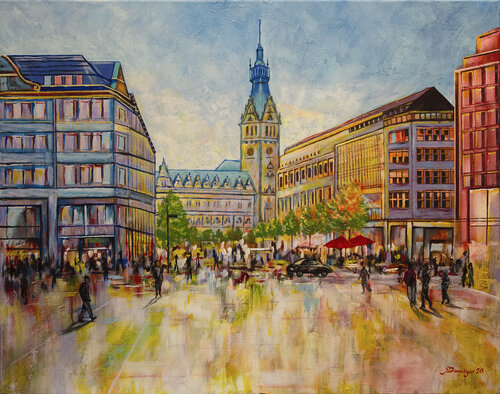 Rathaus Hamburg de Reza Davatgar, Pintura a la venta en Singulart