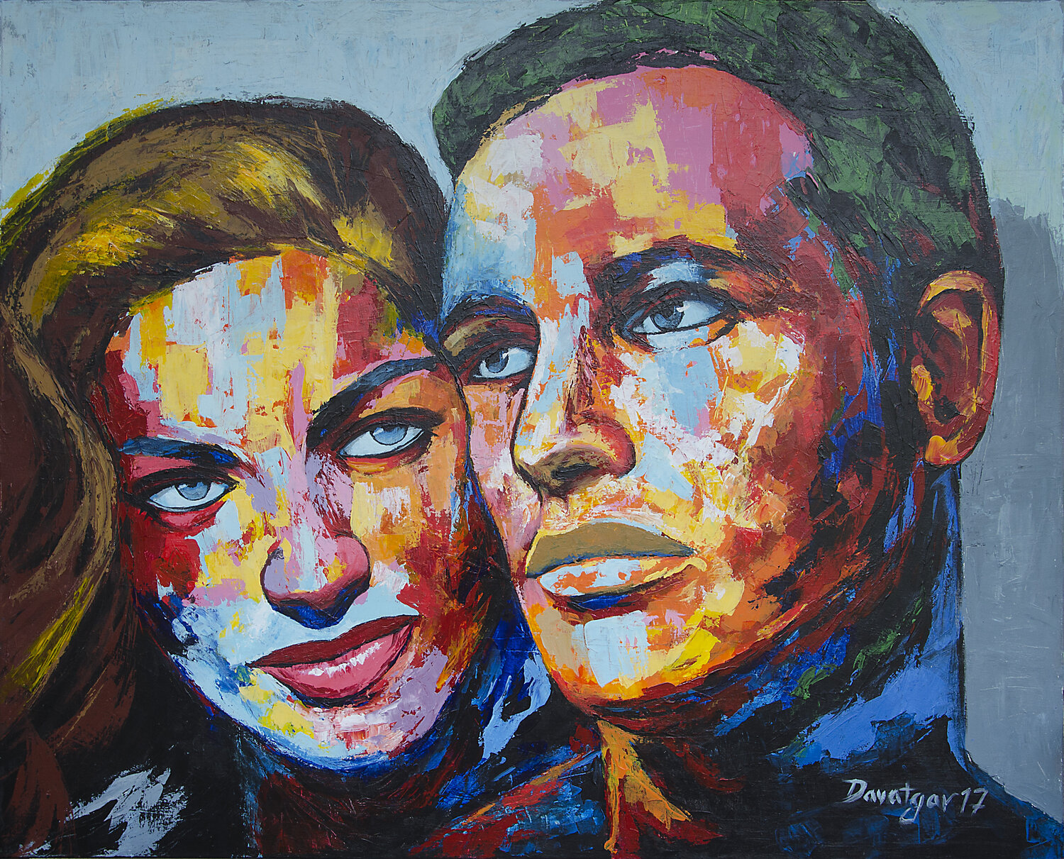 Marlon Brando and Margarita Reza Davatgar Originalgemälde zu verkaufen