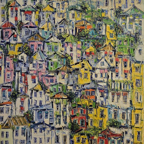 Village in Blossom de Joachim McMillan, Pintura a la venta en Singulart