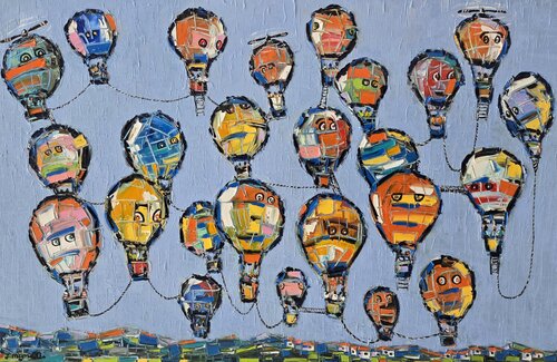 The balloonist par Joachim McMillan, Peinture en vente sur Singulart