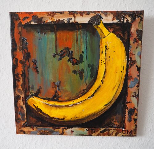 Illusion banana in the rusty frame di Gabriele Müller, Pittura in vendita su Singulart