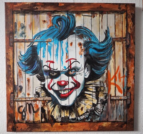 Smily Clown with blue hair di Gabriele Müller, Pittura in vendita su Singulart
