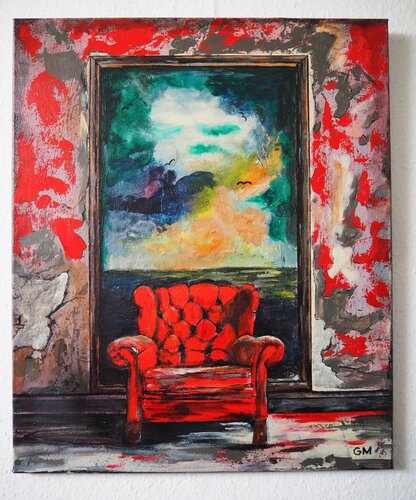 Lost Place Red Seat by Gabriele Müller, Painting for Sale on Singulart