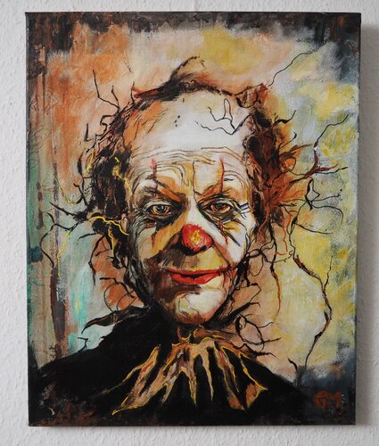 Spooky Clown Portrait van Gabriele Müller, Schilderij te koop op Singulart