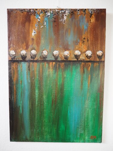 Rusty steel with rivets by Gabriele Müller, Painting for Sale on Singulart