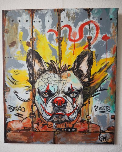 Graffiti Doggo Streets van Gabriele Müller, Schilderij te koop op Singulart