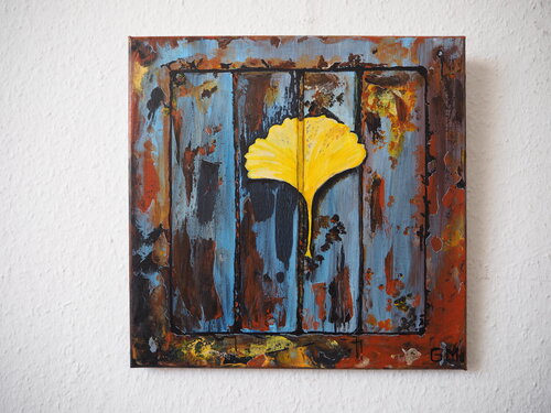 Gelbes Ginkgo Blatt 1 by Gabriele Müller, Painting for Sale on Singulart
