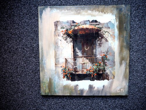 Monotypie - Sommerbalkon par Gabriele Müller, Autres supports en vente sur Singulart
