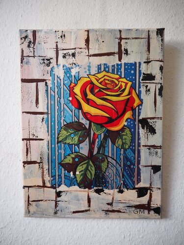 Monotypie - Rose par Gabriele Müller, Autres supports en vente sur Singulart