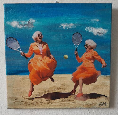 Lovely Oldies - Beach Tennis di Gabriele Müller, Pittura in vendita su Singulart