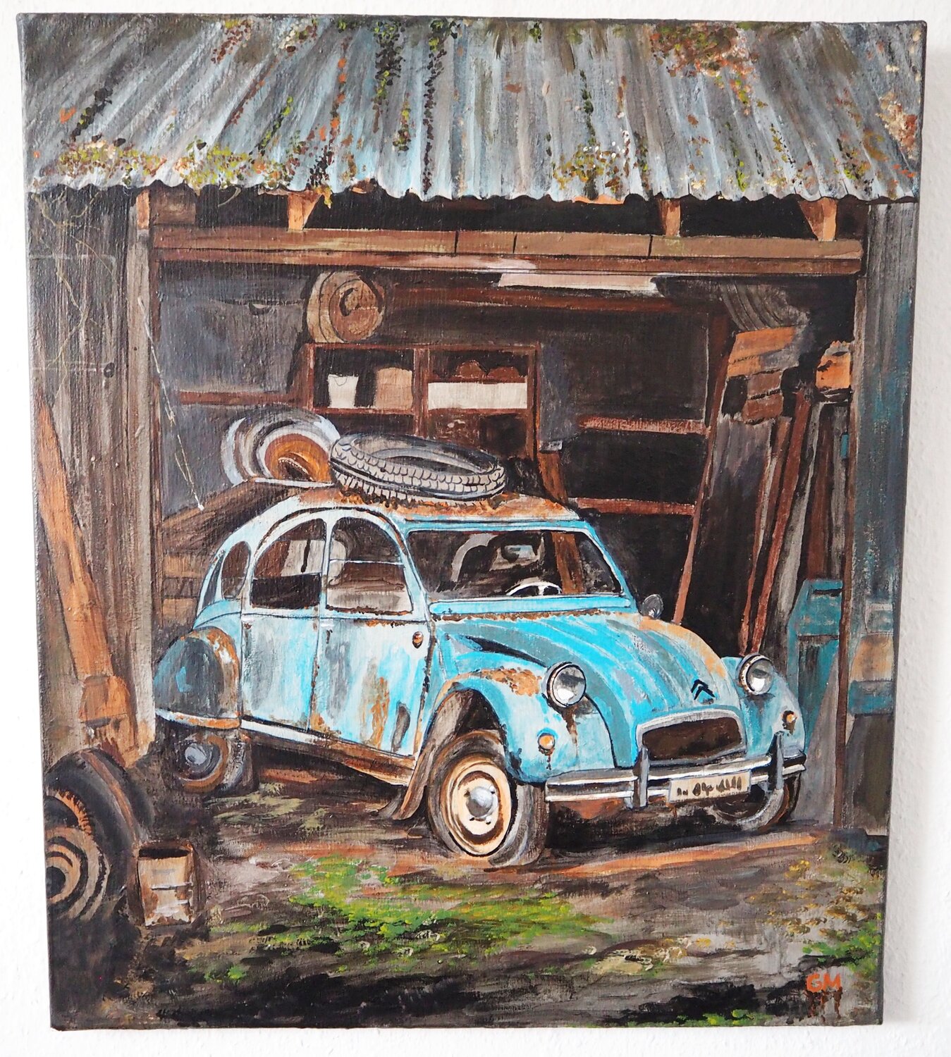 Oldtimer 2 CV Citroen Ente barn find Gabriele Müller