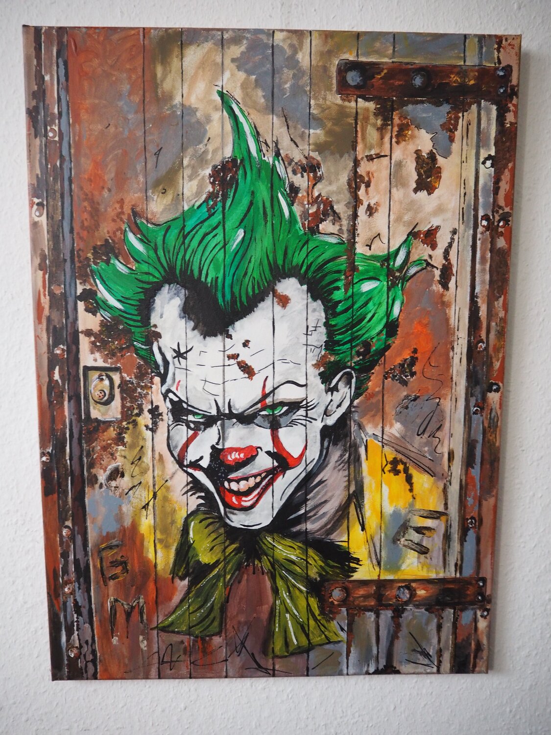 Graffiti Evil Clown with green Hair Gabriele Müller