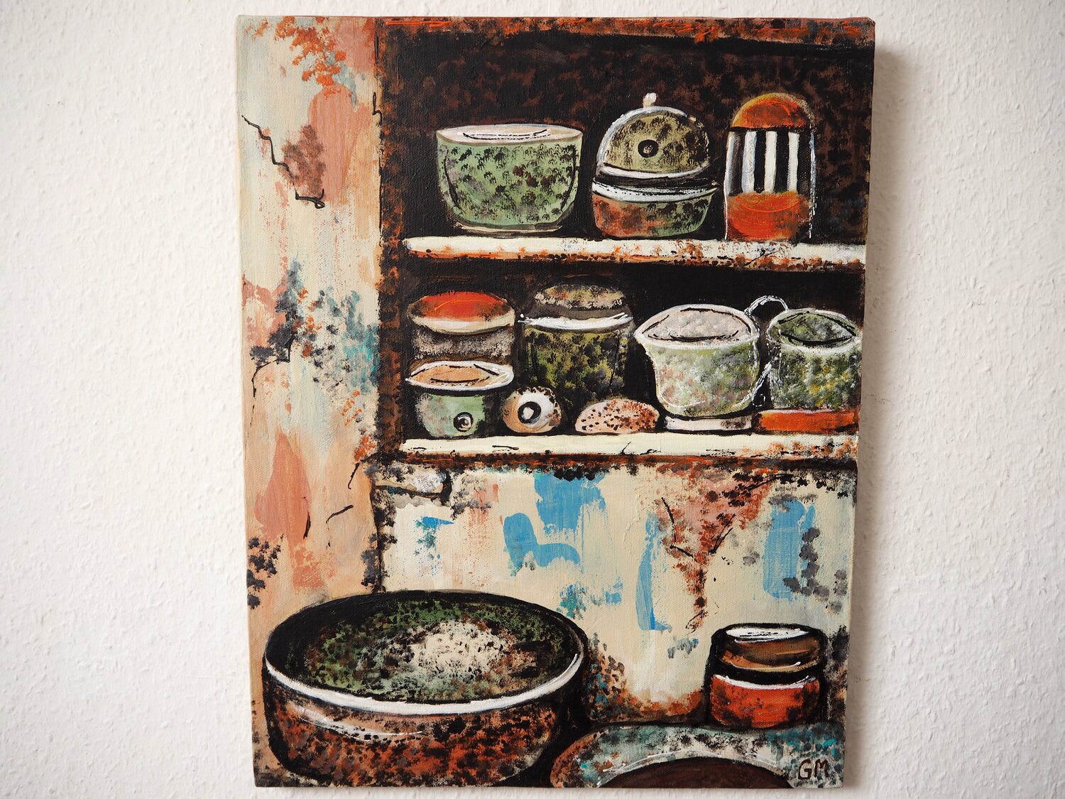 Geschirr Regal Gabriele Müller Original painting for sale