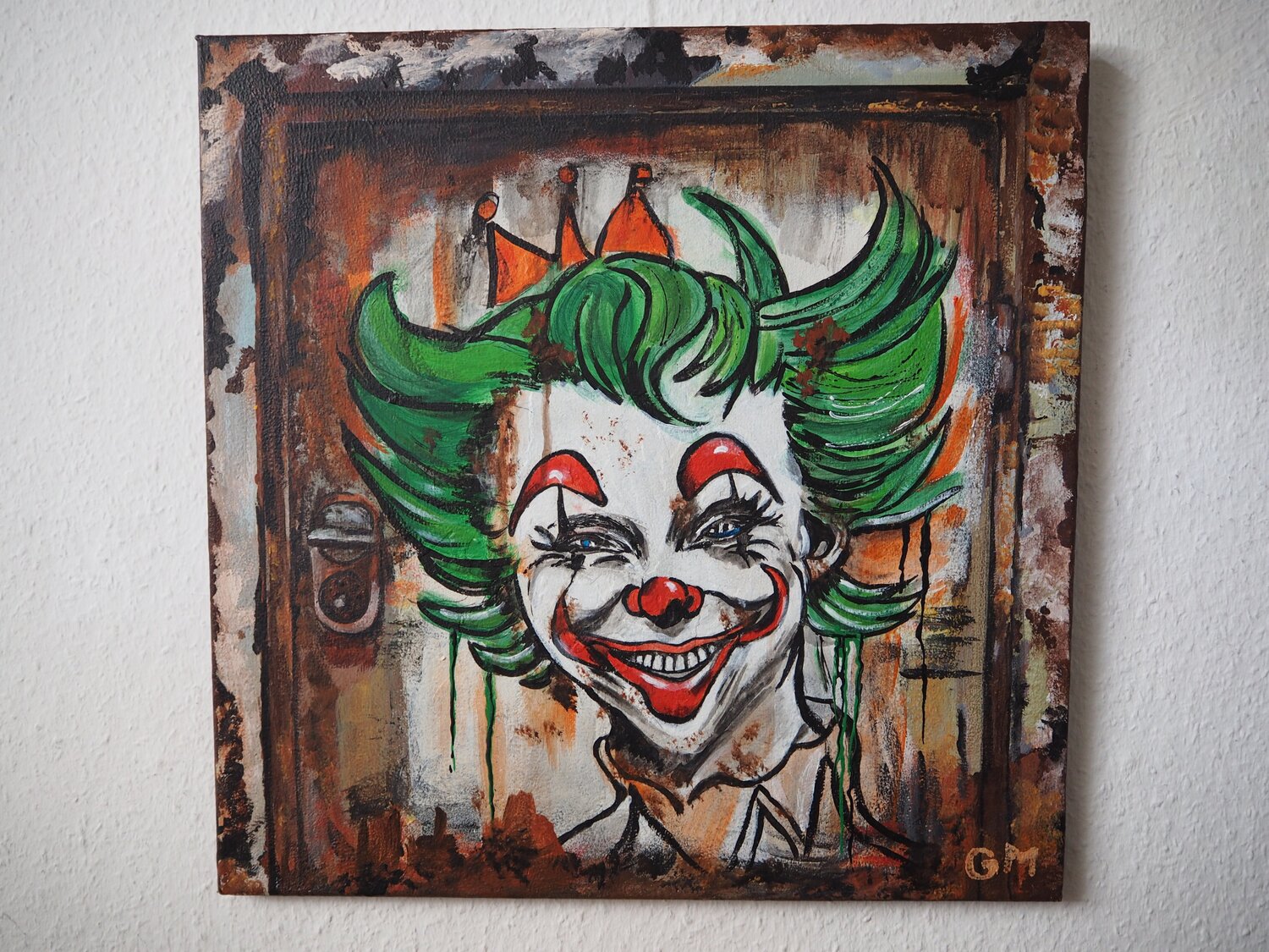 Graffiti Clown `s big Love Gabriele Müller Original painting for sale