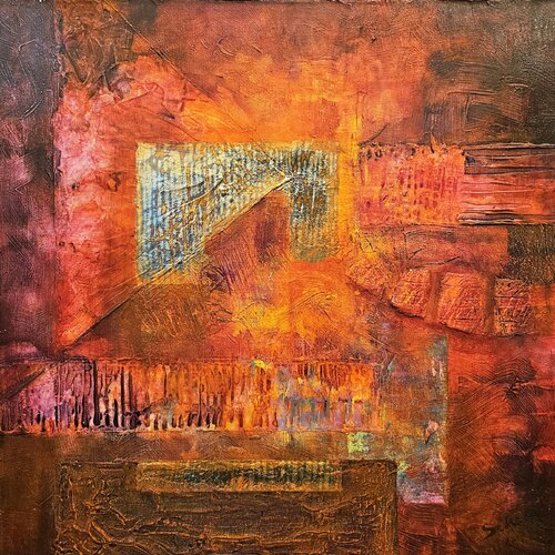 Textured Dusk de Kata Szücs, Pintura a la venta en Singulart