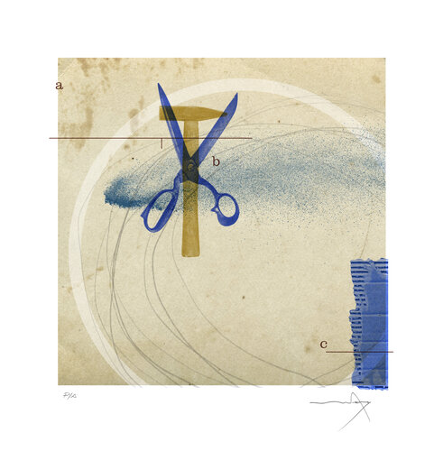 Tisores i Martell, i Cartró (Scissors and Hammer, and Cardboard) von Vicenc Marco, Druck kaufen auf Singulart