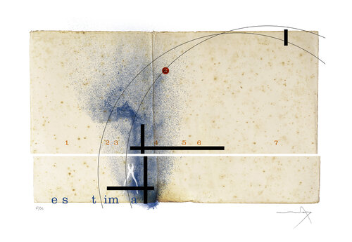 Composició amb Estima i Pols Blava (Composition with Love and Blue Dust) by Vicenc Marco, Print for Sale on Singulart