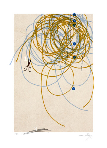 Cordills amb Tisores (Strings with Scissors) von Vicenc Marco, Druck kaufen auf Singulart