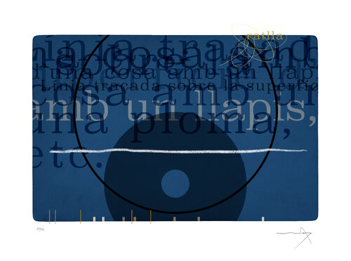 Ratlla Blanca sobre Blau de Prússia (White Line on Prussian Blue) de Vicenc Marco, Impresión a la venta en Singulart