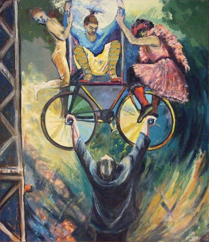 Bicycle Act di Wendy Raphael, Pittura in vendita su Singulart