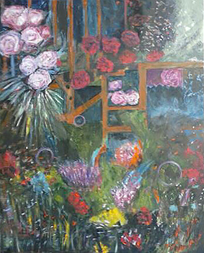 Red Trellis by Wendy Raphael, Painting for Sale on Singulart