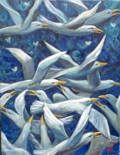 Herring Gulls by Wendy Raphael, Painting for Sale on Singulart