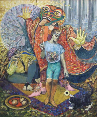 Distracted by a Kitten van Wendy Raphael, Schilderij te koop op Singulart