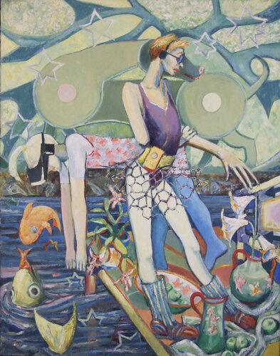 Virtual fishing by Wendy Raphael, Painting for Sale on Singulart