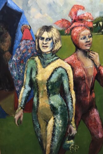 Snake and Firebird ( Moscow state circus) van Wendy Raphael, Schilderij te koop op Singulart