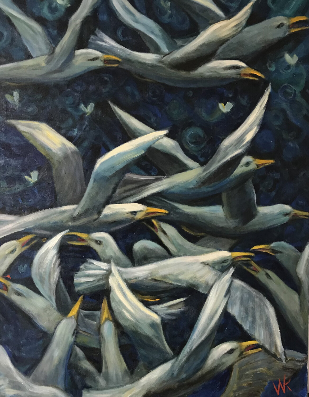 Llandudno Sky Wendy Raphael Originalgemälde zu verkaufen