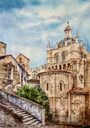 Se Velha - Coimbra van Irina Kurganskaya, Schilderij te koop op Singulart