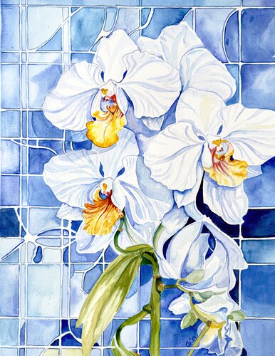 White Orchid di Irina Kurganskaya, Pittura in vendita su Singulart