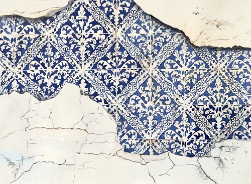 Revealed Beauty: Portugal Blue Azulejo Tiles di Irina Kurganskaya, Pittura in vendita su Singulart