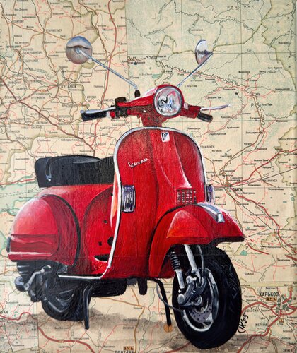 Little Red Traveller di Irina Kurganskaya, Pittura in vendita su Singulart