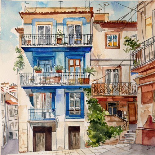 Hidden Corners of Lisbon 4 di Irina Kurganskaya, Pittura in vendita su Singulart